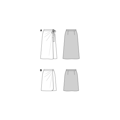 Střih Burda 5725, návod k šití: zavinovací sukně, sukně se sklady