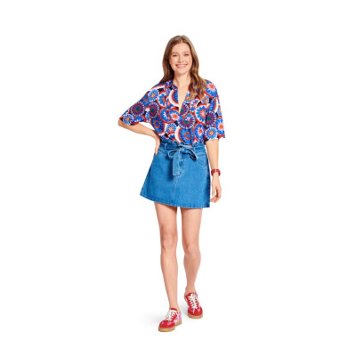 Střih Burda 5733, návod k šití: volné tunikové šaty, halenka s plastronem