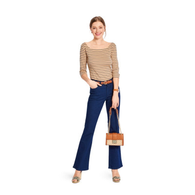 Střih Burda 5738, návod k šití: tričkové šaty, žerzejové šaty, tričko s hranatým výstřihem