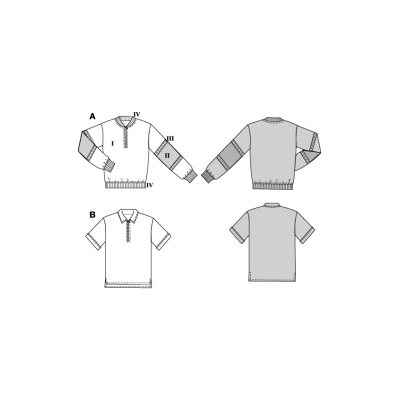 Střih Burda 5744, návod k šití: pánská mikina se stojáčkem, polo tričko na zip