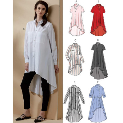 Střih Vogue 9360 košile, oversized košile, košilová tunika