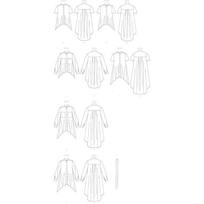 Střih Vogue 9360 košile, oversized košile, košilová tunika