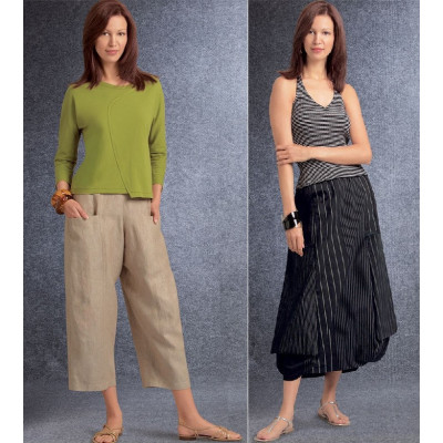 Střih Vogue 1731 kalhoty s gumou v pase, sukně s gumou v pase