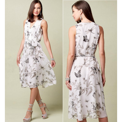 Střih Vogue 1543 šaty se sklady, Anne Klein