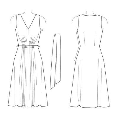 Střih Vogue 1543 šaty se sklady, Anne Klein