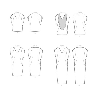 Střih Butterick 6853 volné šaty, tunika