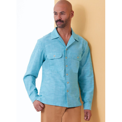 Střih Butterick 6984 dámská a pánská košile, šortky a kalhoty se sklady