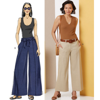 Střih Butterick 7024 kalhoty se širokými nohavicemi