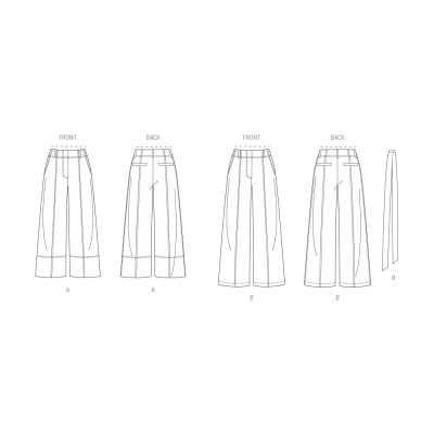 Střih Butterick 7024 kalhoty se širokými nohavicemi