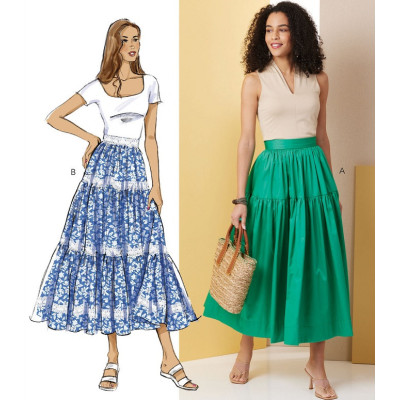 Střih Butterick 7025 kanýrová sukně, dlouhá sukně, taftová sukně, letní sukně