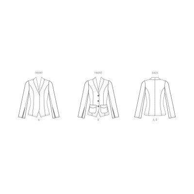 Střih Butterick 7026 sako s rozparky na rukávech, otevřené sako