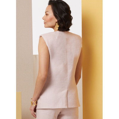 Střih Butterick 7027 vesta a kalhoty s vysokým pasem