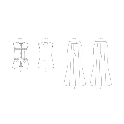 Střih Butterick 7027 vesta a kalhoty s vysokým pasem