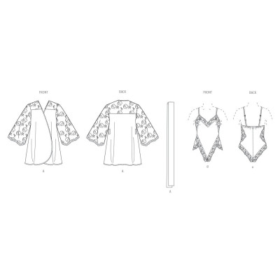 Střih Vogue 2077 noční prádlo, župánek, negližé