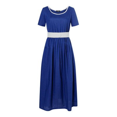 Střih Burda 5686, návod k šití: šaty s gumičkou v pase, midi šaty s rozšířenou sukní