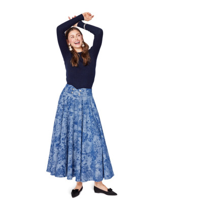 Střih Burda 5690, návod k šití: široká sukně, kolová sukně, dlouhá sukně