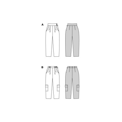 Střih Burda 5699, návod k šití: kalhoty se sklady, cargo kalhoty, kalhoty s vysokým pasem