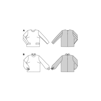 Střih Burda 5701, návod k šití: minimalistický top s dlouhým rukávem, rolák