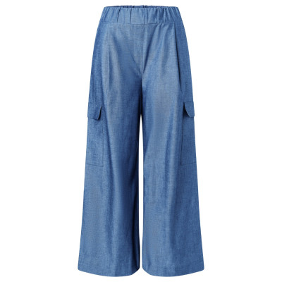 Střih Burda 5707, návod k šití: kalhoty s gumou v pase, džínové kalhoty marlene se širokými nohavicemi, šortky