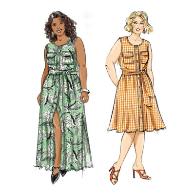 Střih Butterick 6891 košilové šaty, overal