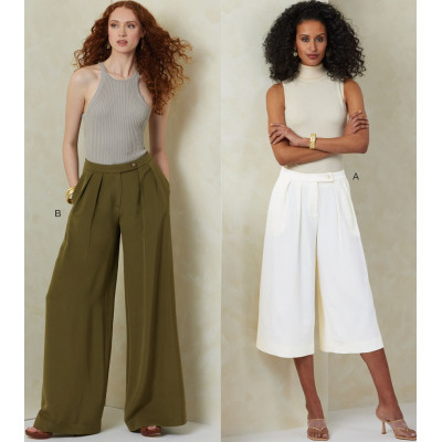 Střih Vogue 2094 kalhoty se sklady, kalhoty se širokými nohavicemi