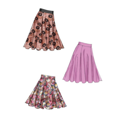 Střih Vogue 8882 široká sukně, sukně se sklady