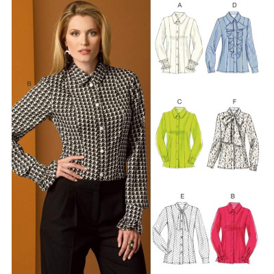 Střih Vogue 9029 košile, halenka s princesovými švy