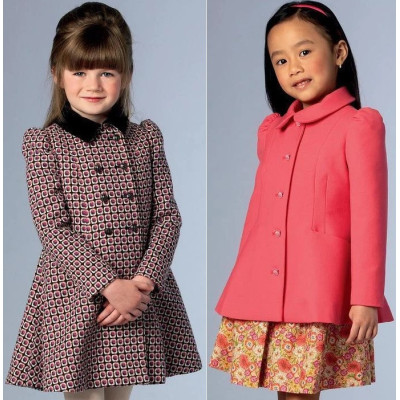 Střih Vogue 9043 dětský kabát s princesovými švy