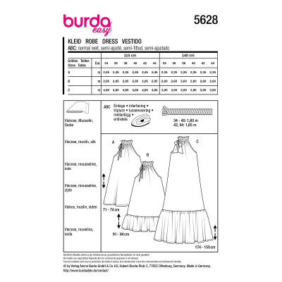 Střih Burda 5763, návod k šití: volné tričko se zavazováním na uzel, mikina