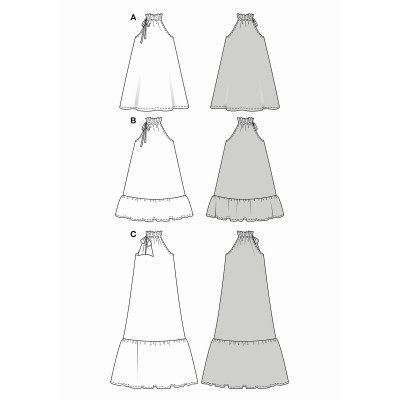 Střih Burda 5763, návod k šití: volné tričko se zavazováním na uzel, mikina