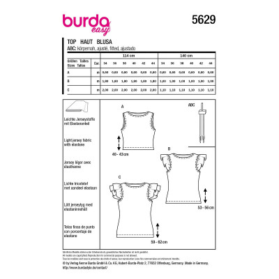 Střih Burda 5763, návod k šití: volné tričko se zavazováním na uzel, mikina