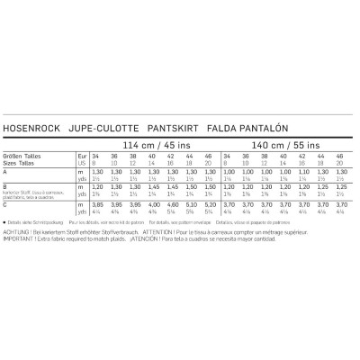 Střih Burda číslo 6980 zavinovací kalhotová sukně, culottes