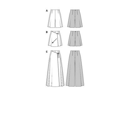 Střih Burda číslo 6980 zavinovací kalhotová sukně, culottes