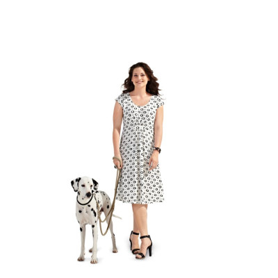 Střih Burda číslo 7100 volné tričkové šaty pro plnoštíhlé