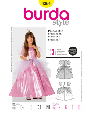 Střih Burda číslo 4364 šaty pro princeznu