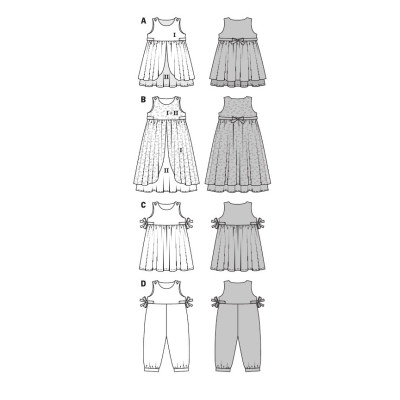 Střih Burda číslo 9460 dětské šaty, overal