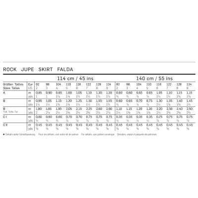Střih Burda číslo 9442 dětská jednoduchá sukně, tylová sukně