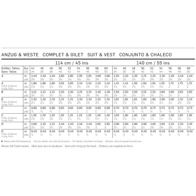 Střih Burda číslo 6871 pánský oblek - sako, vesta, kalhoty s puky