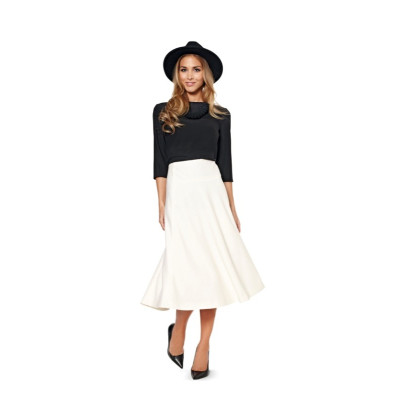 Střih Burda 6880, návod k šití: zvonová sukně, dlouhá sukně