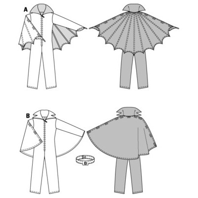 Střih Burda číslo 2791 upír, superhrdina