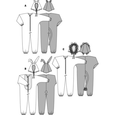 Střih Burda číslo 3576 lev, tygr, zajíc